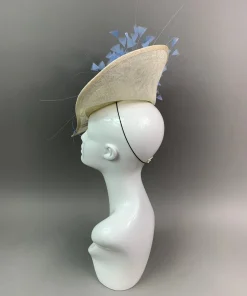 THG7462 - Cornflower Blue & Ivory Fascinator*The Hat Girls Fashion