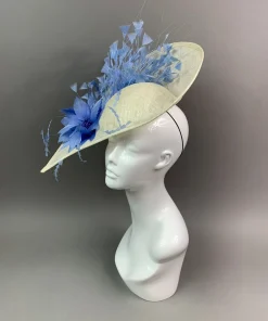 THG7462 - Cornflower Blue & Ivory Fascinator*The Hat Girls Fashion