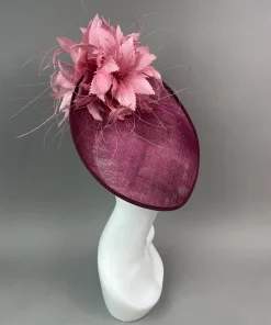 THG7480 - Merlot & Rose Pink Fascinator*The Hat Girls New