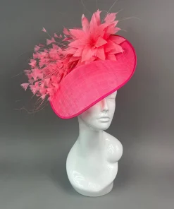 THG7487 - Neon Pink & Coral Fascinator*The Hat Girls Online
