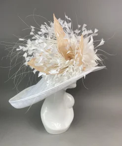 THG7432 - Nude & White Hat*The Hat Girls New