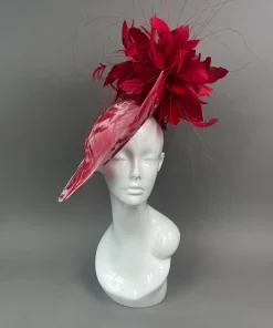 THG7491 - Red & White Roses Graffiti Fascinator*The Hat Girls Discount