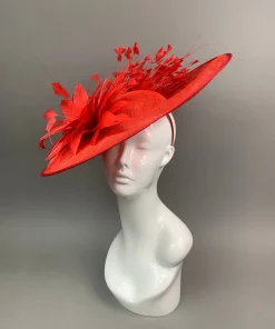THG7439 - Tomato Red & Red Fascinator*The Hat Girls Hot